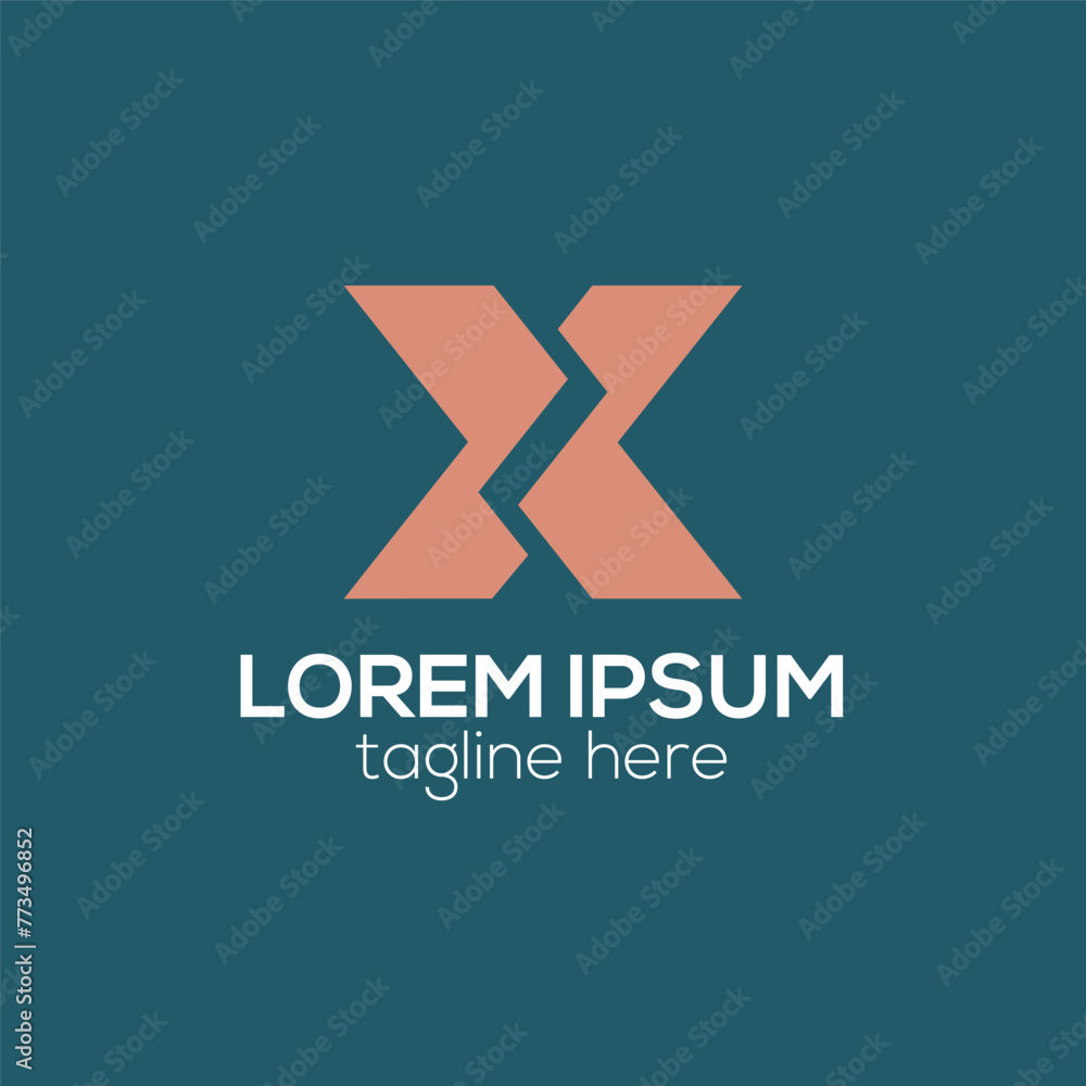 Obraz premium Initial X letter monogram abstract logo design concept isolated vector template