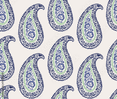 Abstract paisley pattern. Seamless backdrop.