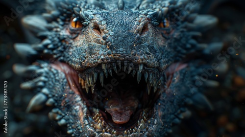 Close Up of Godzilla Roaring
