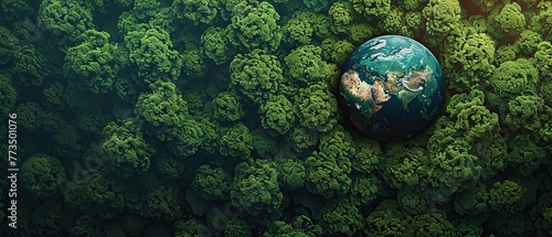 Miniature Earth Amidst Expansive Green Forest