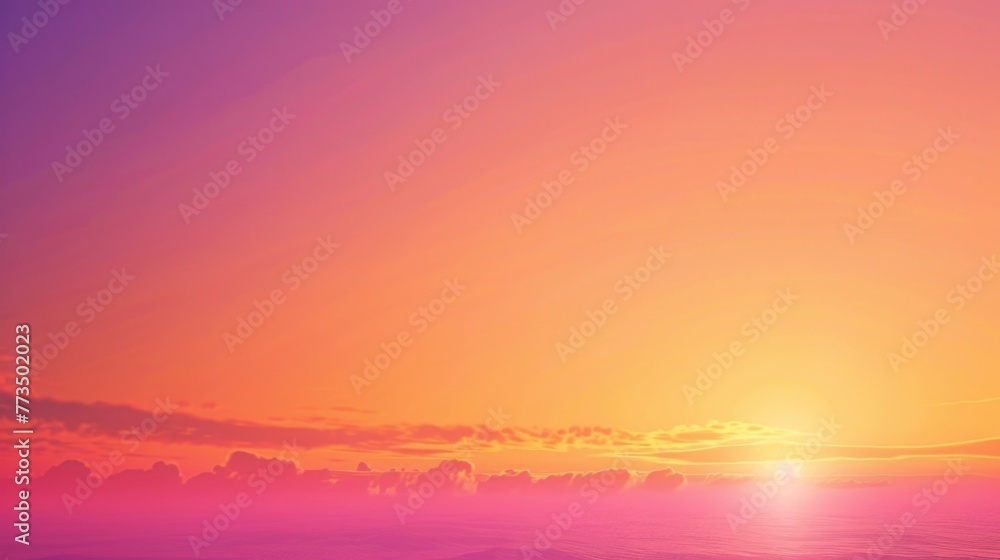 Vibrant oranges yellows and purples fade into each other in this beautiful gradient sunset background.