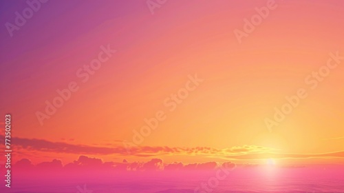 Vibrant oranges yellows and purples fade into each other in this beautiful gradient sunset background. © Justlight