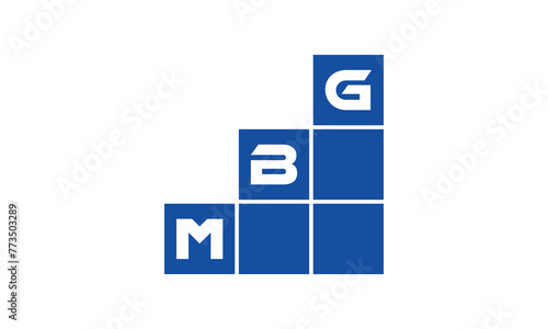 MBG initial letter financial logo design vector template. economics, growth, meter, range, profit, loan, graph, finance, benefits, economic, increase, arrow up, grade, grew up, topper, company, scale photo