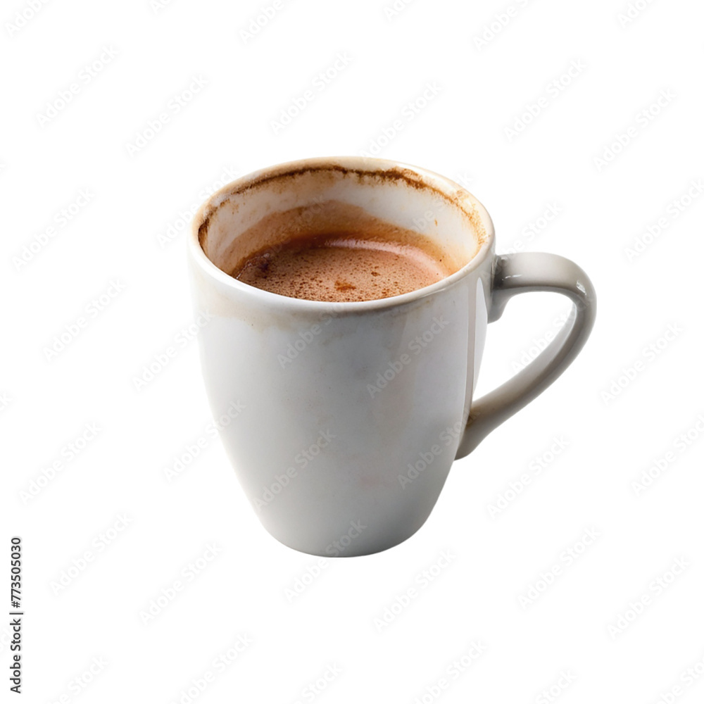 Dirty white cup, isolated on transparent background. Dirty white cup, isolated on transparent background.