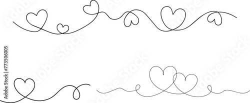 One continuous drawing of heart shape love sign. oitline and romantic symbol for greeting card and web banner in simple linear style. Editable stroke. Doodle vector illustration