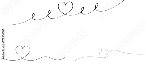 One continuous drawing of heart shape love sign. oitline and romantic symbol for greeting card and web banner in simple linear style. Editable stroke. Doodle vector illustration