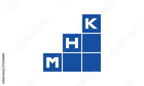 MHK initial letter financial logo design vector template. economics, growth, meter, range, profit, loan, graph, finance, benefits, economic, increase, arrow up, grade, grew up, topper, company, scale photo