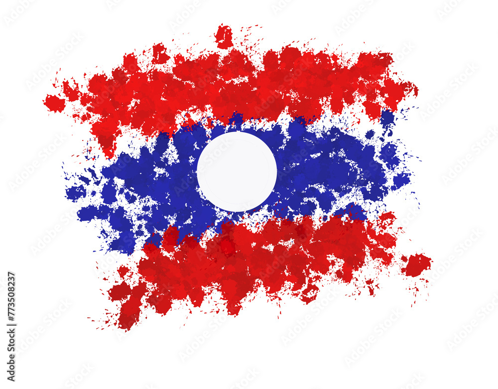 laos flag with paint splashes laos flag with paint splashes