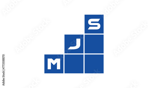 MJS initial letter financial logo design vector template. economics, growth, meter, range, profit, loan, graph, finance, benefits, economic, increase, arrow up, grade, grew up, topper, company, scale photo