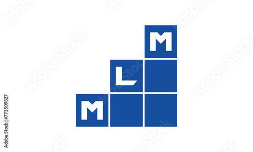MLM initial letter financial logo design vector template. economics, growth, meter, range, profit, loan, graph, finance, benefits, economic, increase, arrow up, grade, grew up, topper, company, scale