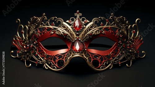  A detailed masquerade mask featuring intricate designs  © JH45