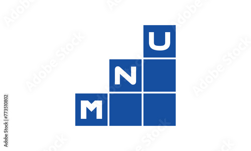 MNU initial letter financial logo design vector template. economics, growth, meter, range, profit, loan, graph, finance, benefits, economic, increase, arrow up, grade, grew up, topper, company, scale photo