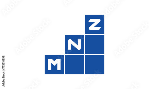 MNZ initial letter financial logo design vector template. economics, growth, meter, range, profit, loan, graph, finance, benefits, economic, increase, arrow up, grade, grew up, topper, company, scale photo