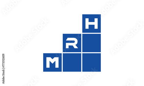 MRH initial letter financial logo design vector template. economics, growth, meter, range, profit, loan, graph, finance, benefits, economic, increase, arrow up, grade, grew up, topper, company, scale photo