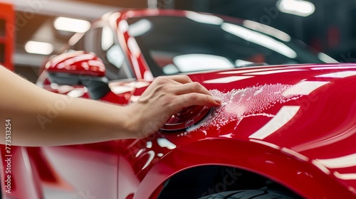 close-up car polishing.   © JovialFox
