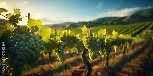 Vineyard in Tuscany, Italy. Panoramic image