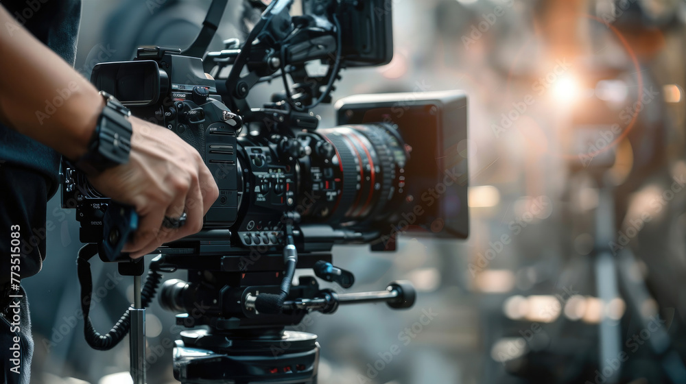 On Set Photography, Operator Using Professional Camera for Shooting On Set Photography, Operator Using Professional Camera for Shooting