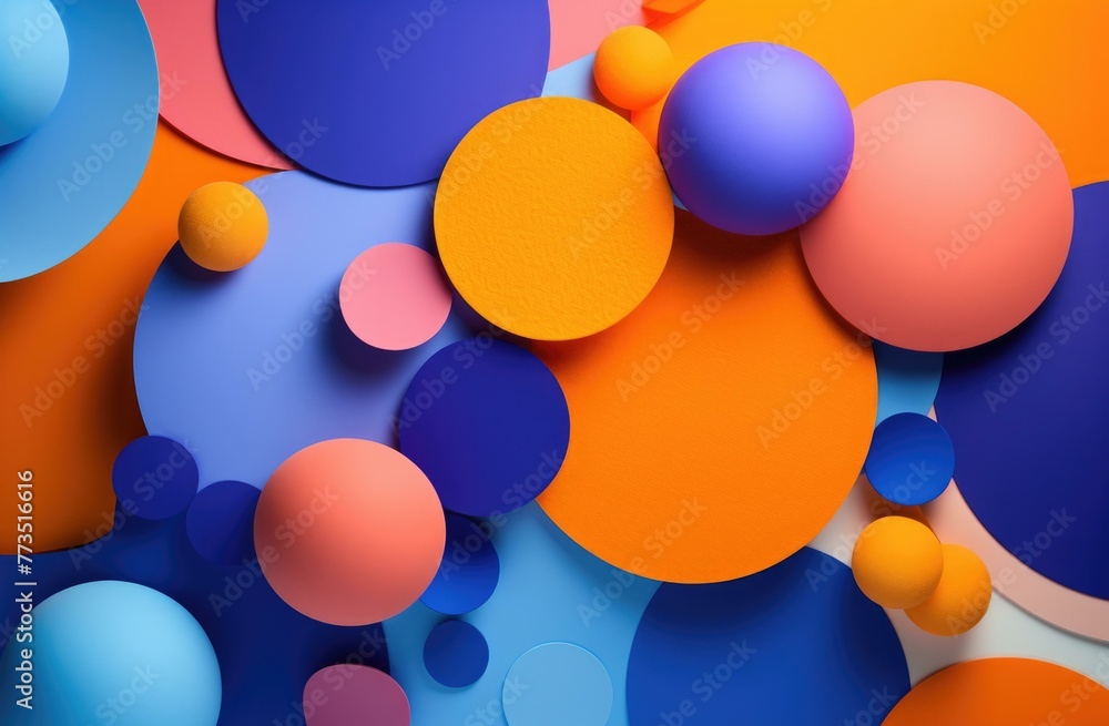 A colorful background with many different colored balls and spheres. Generative AI.