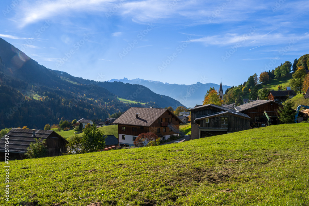 Village of Laterns in the Laternsertal, State of Vorarlberg, Austria