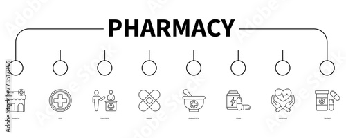 Pharmacy banner web icon vector illustration concept
