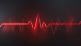 Red heartbeat line on black background, suitable for medical and health concepts