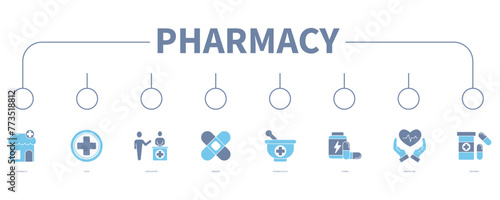 Pharmacy banner web icon vector illustration concept
