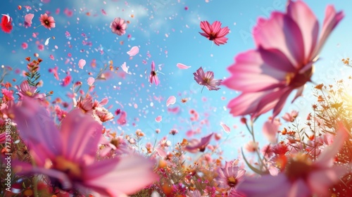 The energy is contagious as flower petals burst into the sky creating a dazzling and vibrant show during this lively spring event.