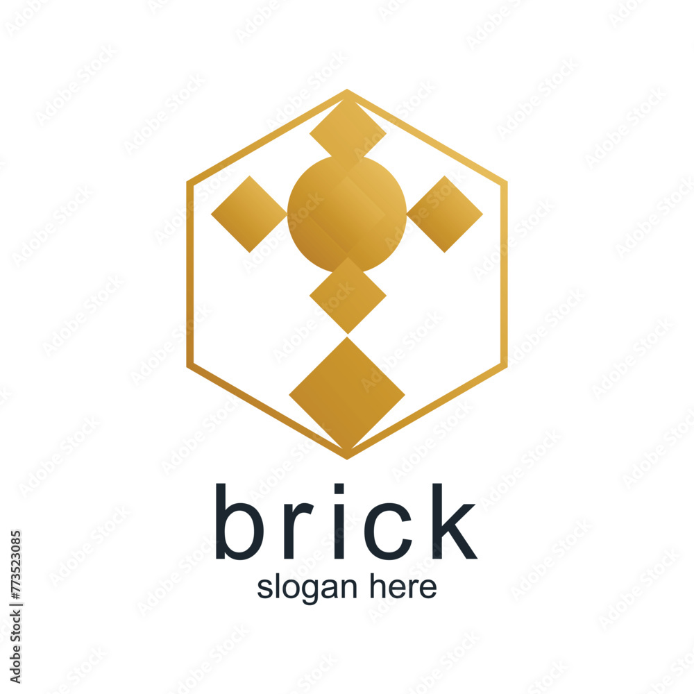 Brick logo design simple concept Premium Vector Brick logo design simple concept Premium Vector