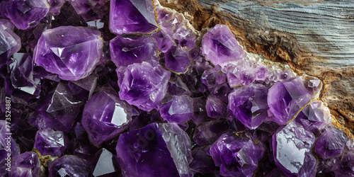 Purple mineral Amethyst background, Closeup shot of a purple amethyst texture, Surface of Sugilite Charoite Lepidolite Fluorite Purpurite Peacock Ore Phosphosiderite Siberite Rhodolite Garnet