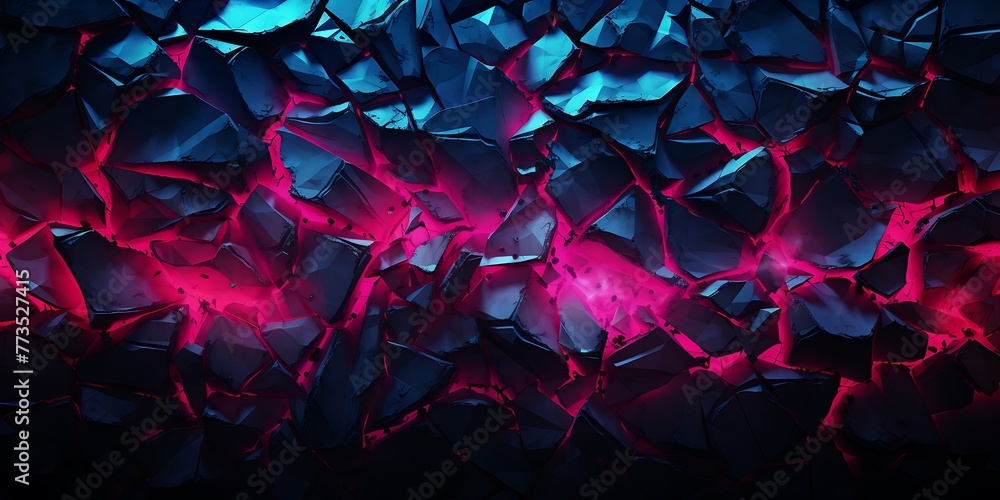 Abstract cracked blue and red background. 3d rendering, 3d illustration.
