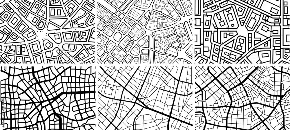 city plan on the mapblack seamless pattern, vector decoration isolated overlay monchrome texture, laser cutting cnc background engraving, decorative print nocolor shape design backdrop transparent svg
