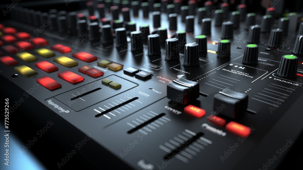DJ mixer control panel equalizer