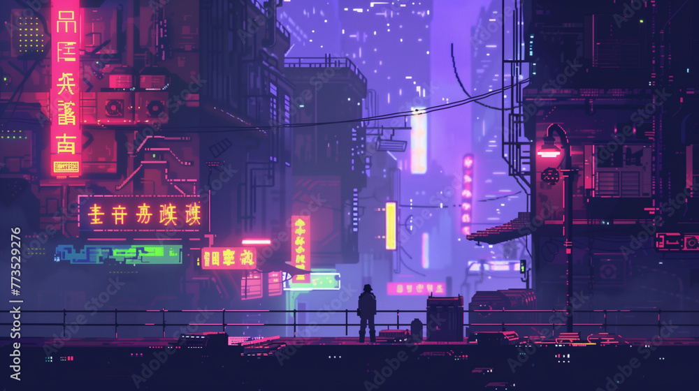 Fototapeta premium Neon Noir Reflections