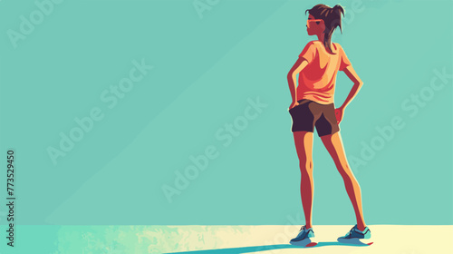 Sporty Girls playing Vector Cartoon Illustrations