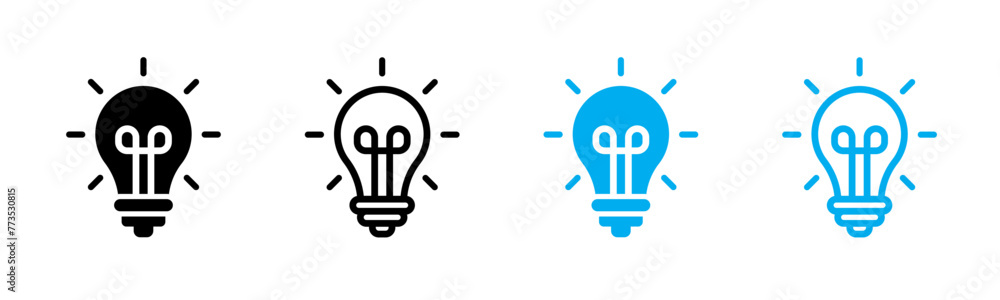 Lightbulb icon set. Lamp icons. Light bulb flat line vector icons. Lightbulb icon set. Lamp icons. Light bulb flat line vector icons.