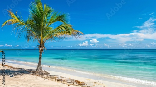 Banana Bay Beach in Freeport, Grand Bahama, Bahamas, presents a scenic view of Caribbean beaches with white sand coastlines and deep blue seas © Orxan