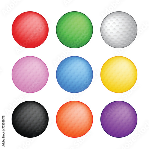 set of colorful golf balls