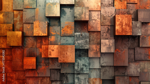 A visually rich 3D wall abstraction showcasing a symphony of textures and color gradients, captured vividly in flawless