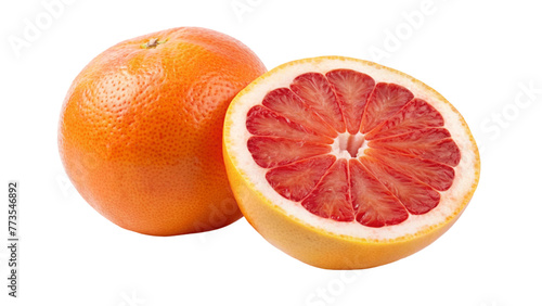 Fresh Grapefruit with slice isolated on Transparent background.