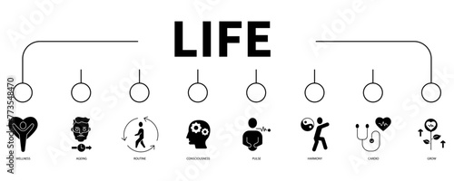 Life banner web icon vector illustration concept
