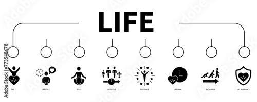 Life banner web icon vector illustration concept
