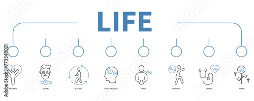 Life banner web icon vector illustration concept
