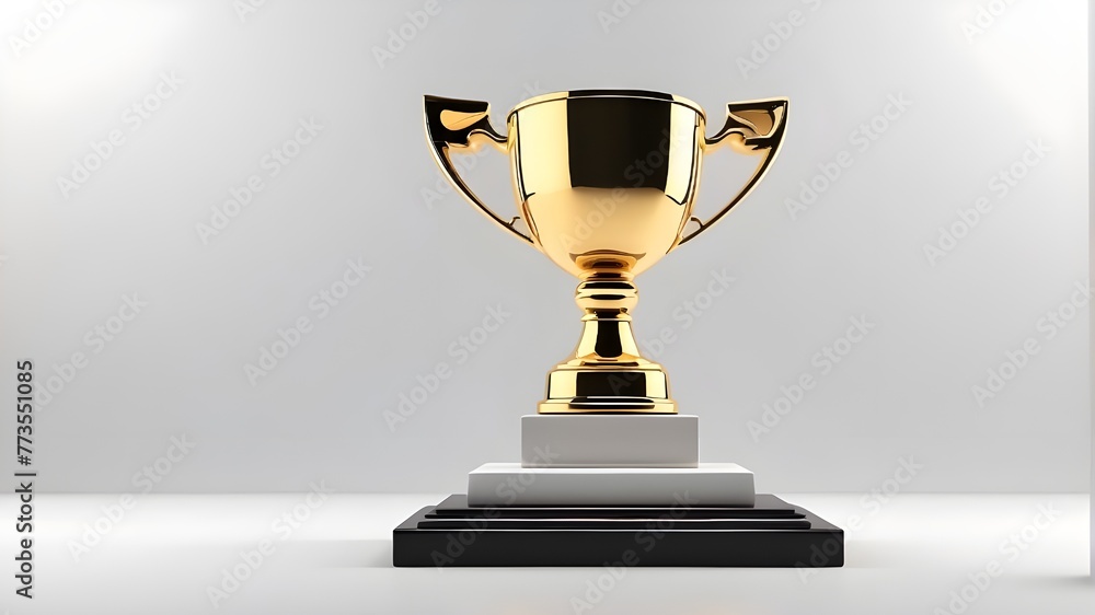 a white backdrop accompanied by an abstract 3D trophy. A trophy cup that symbolizes a winning prize for a competition triumph or a champion award for a sporting achievement. trophy cup that serves as a white backdrop accompanied by an abstract 3D trophy. A trophy cup that symbolizes a winning prize for a competition triumph or a champion award for a sporting achievement. trophy cup that serves as