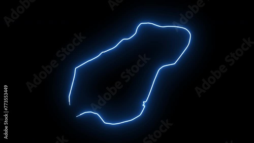 map of Garoua in cameroon with glowing neon effect photo