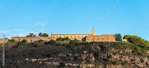 The Montjuic Castell, Mediterranean Sea, Barcelona, Catalonia, Spain, Europe