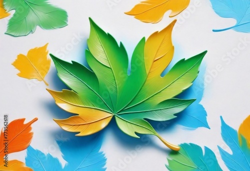 Oil painting Craft a playful leaf logo with whimsi (11)