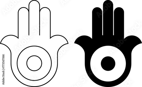 hamsa hand also known as the hand of Fatima icon