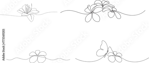Flower lotus in one continuous line drawing. Logo yoga studio and wellness spa salon concept in simple linear style. Water lily in editable stroke. Doodle contour vector illustration