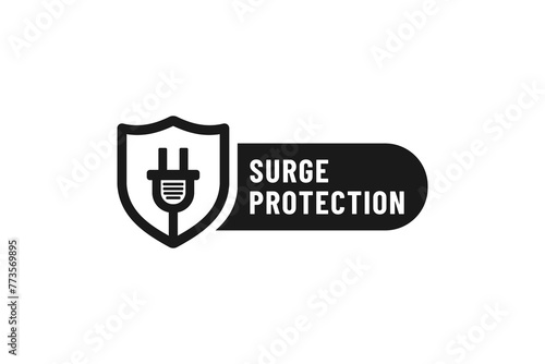 Surge protection label or Surge protection mark vector isolated. Best Surge protection label for websites, product packaging, and more about Surge protection.