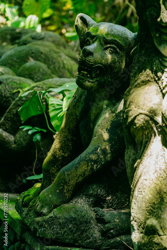 Statue in the Monkey Forest  Ubud  Bali  Indonesia.